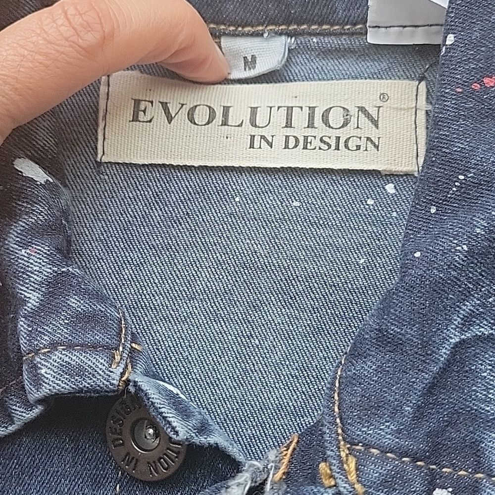 EVOLUTION In Design Paint Denim Jacket Size M - Picture 6 of 11
